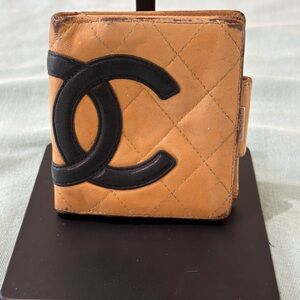 Authentic CHANEL Tan Quilted Leather Wallet
